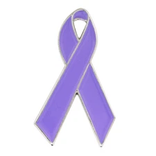 PinMart's Lavender Awareness Ribbon Enamel Lapel Pin