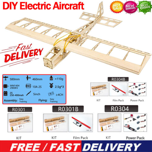 Hágalo usted mismo Plano de radiocontrol 580 mm envergadura de ala madera de balsa Electric Aviones Kits de aviones de radiocontrol - Imagen 1 de 24