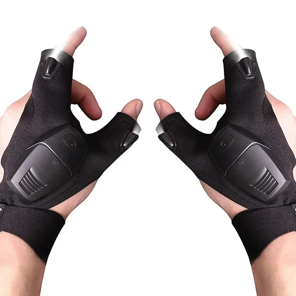 1 pair LED Flashlight Gloves USB Rechargeable Comfortable Fishing Light Glove - Image 3 of 4