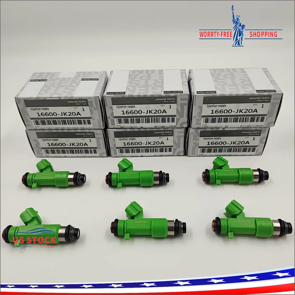 OEM 6X FUEL INJECTORS for 2009-2018 Nissan Murano Maxima 3.5L V6 16600-JK20A - Image 2 of 4