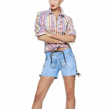 Stockerpoint Light Blue Cotton Lederhosen Jeans Shorts Size M 40 (34 Waist)