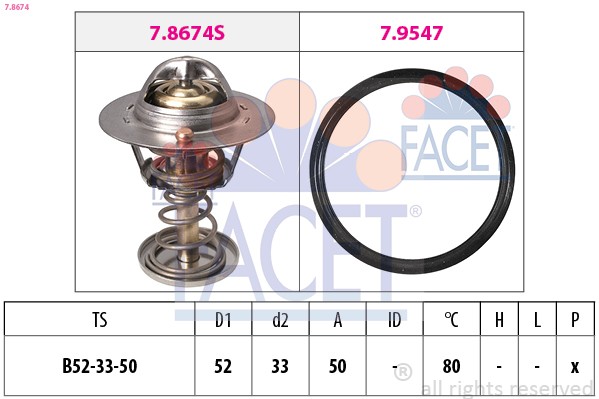Thermostat FACET 7.8674 résout la surchauffe moteur et stabilise la température