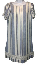 LULUS Women's Sheath Dress Blue & White Stripe Size Small