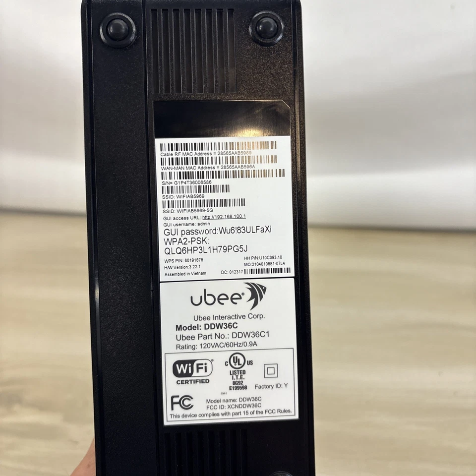 Ubee DDW36C Wireless Cable Modem Router Gateway, Excellent Condition - Image 2 of 4