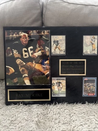 Green Bay Packers Plaque With Ray Nitschke Autographed Photo