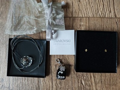 Swarovski Kristall am Lederband, Ohrstecker goldfarben, Rucksack Charm