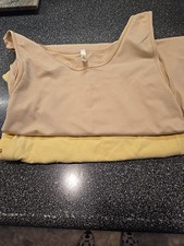 Lot of 2 Skinnytees Butter Yellow and Creamy Beige Tank Tops One Size O/S