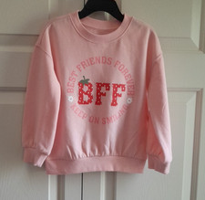 Wonder Nation Girls Sweatshirt Size 4 Pink BFF Best Friends Forever Graphic Pull