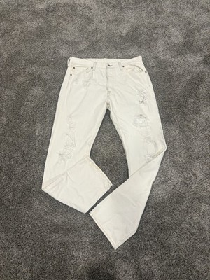 Levi's 501 Distressed Jeans Denim Men s Size 34x32 Color White