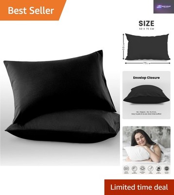 Mikrofaser Kissenbezüge - Schwarz - Cozy & Cool Sleep Solution 74x48 cm
