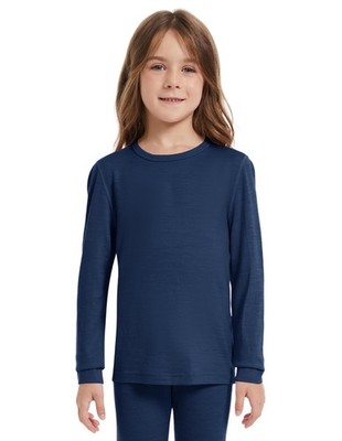 Thermooberteil Kinder Unisex, 100 % Merinowolle, Langarmshirt für Jungen & Mä...