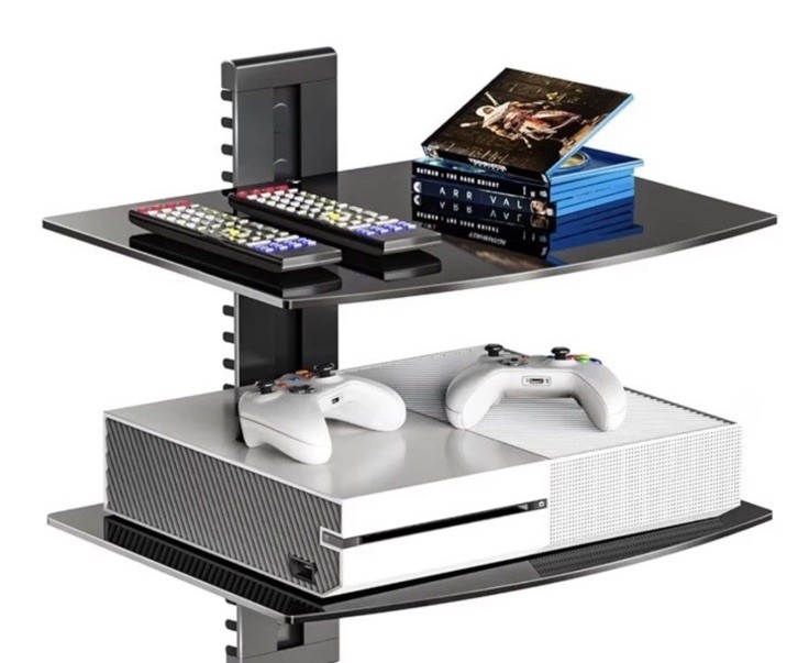 WALI~Universal DVD Wall Mount Silver Shelf Max Load Floating