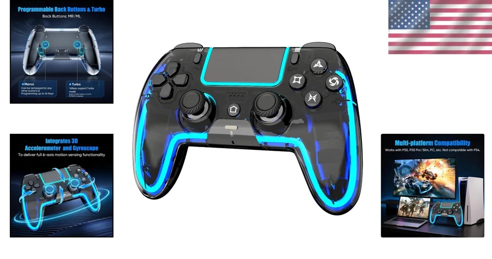 Multi-Platform Gamepad with Speaker, Bluetooth Connection - Image 2 of 4