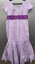 Women Mermaid Dress M/L Purple Short Sleeve Ruffle Fairy Whimsy Romantic
