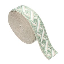 4.75Yards Cotton Webbing Strap 38mm Jacquard Webbing Strap, Cream-Lake Blue