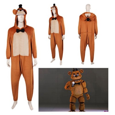 Five Nights at Freddy's Cosplay Costumes Freddy Bear Bodysuit Pajamas Jumpsuit