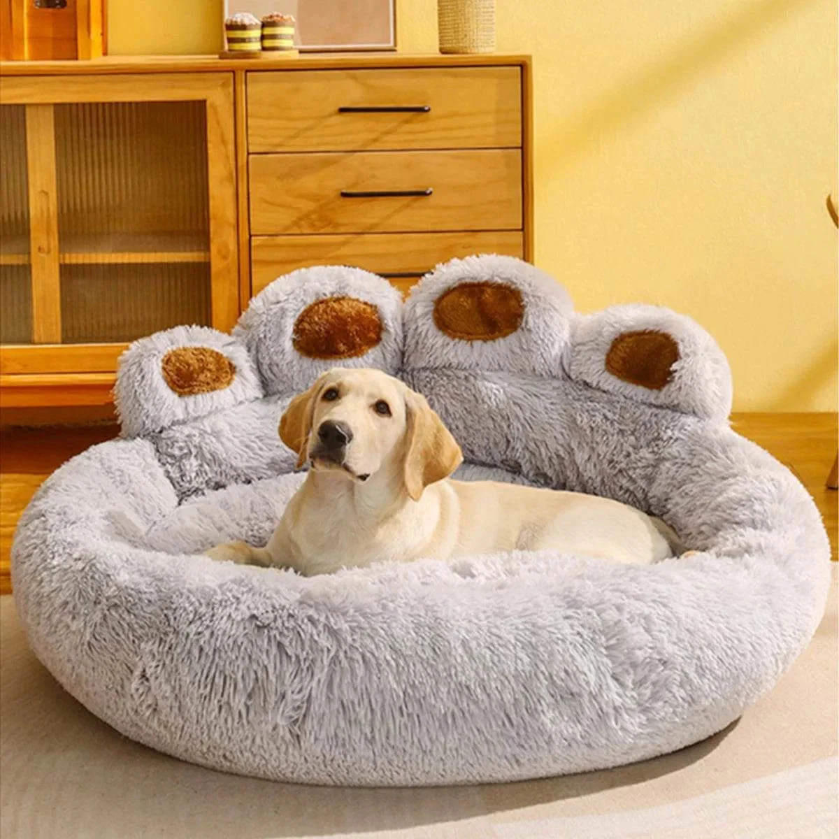 Cozy Big Paw Plush Pet Bed