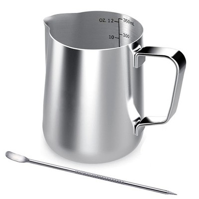Milchkännchen Edelstahl Auhäumer Tasse Latte Art Stift 350 ml Barista