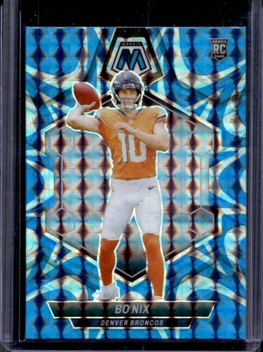 2024 Panini Mosaic Bo Nix RC Reactive Blue Prizm Rookie #312 Broncos