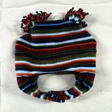 Baby Gap Striped Wool Fleece Earflap Beanie Tassels Size L/XL 12-24 Months