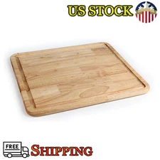 Hardwood Cutting Board and Stove Topper w/ Non-Skid Backing Flexible Cutting Mat