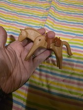 Vintage GEOBRA PLAYMOBIL 1974 Brown Horse Figure Saddle Moveable Head