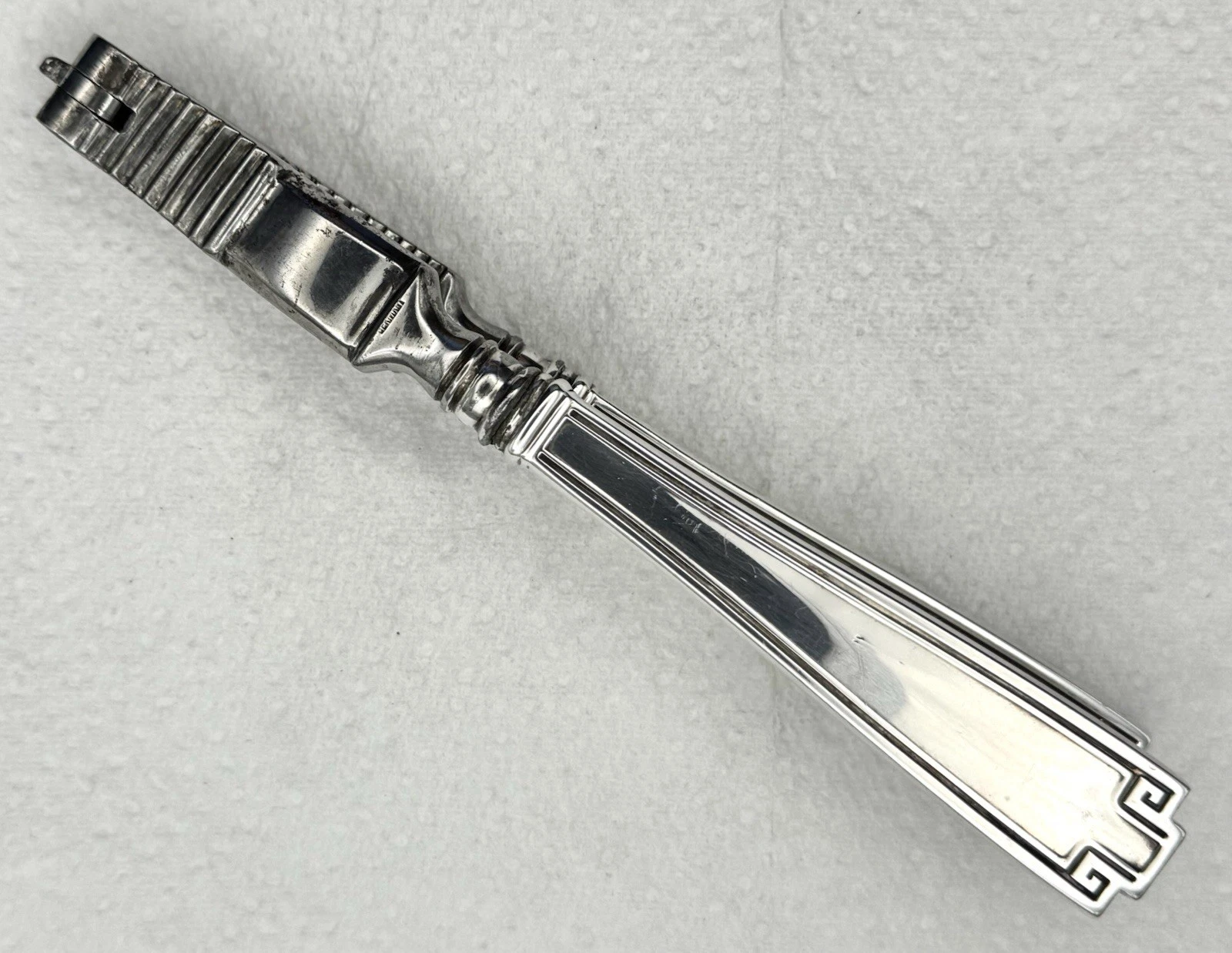 Antique Gorham Italian STERLING SILVER Handled Nutcracker In Etruscan Pattern