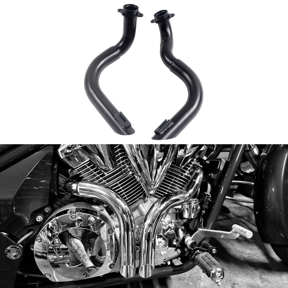 Black LAF Drag Pipes for Honda VT1300 Fury/Sabre/Stateline/Interstate 10-24 - Image 4 of 4