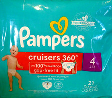 Pampers Cruisers 360 Baby Diapers Size 4 22-37 lbs , 21 count