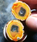1Pair Rare China Natural Warring States Red Agate Geode Quartz Crystal Slices