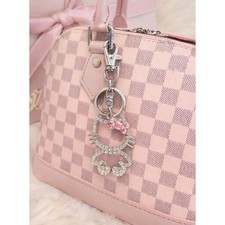 Pink Bow Hello Kitty Bag Charm Key Ring Fob Keychain Purse Charm New Gift