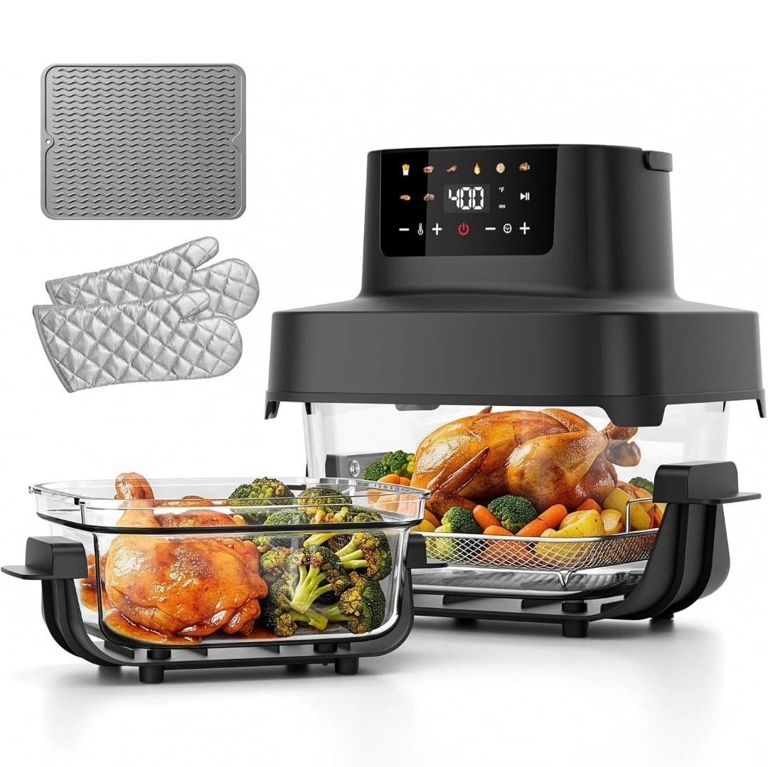 Glass Air Fryer Non Toxic, 6.3QT & 4.4QT Air Fryer with Dual Glass Baskets with
Opens in a new windo