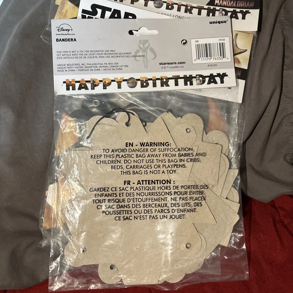 Star Wars Lot of 4 Happy Birthday Party Decor Yoda 6ft  Hanging Banner  - Image 2 of 2