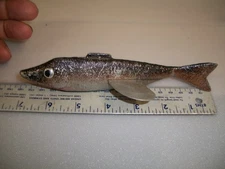 KERMIT SLETTEN BLACK & WHITE FISH Spearing Decoy CAST ALUMINUM Metal WILLMAR MN