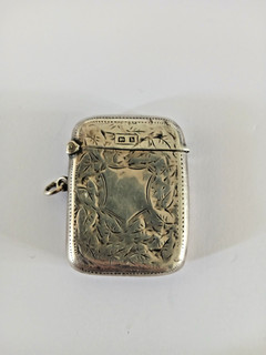 1900s Hallmarked Birmingham Silver Vesta Case