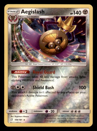 Aegislash 109/181 Reverse Holo LP Team Up 2019 Pokemon