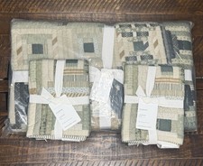 Pottery barn Jaxson Reversible Quilt Green Multi. Queen W 2 Standard Shams New 