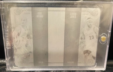 2009-10 National Treasures Kobe Bryant Lebron James NBA Logoman Plates Black 1/1