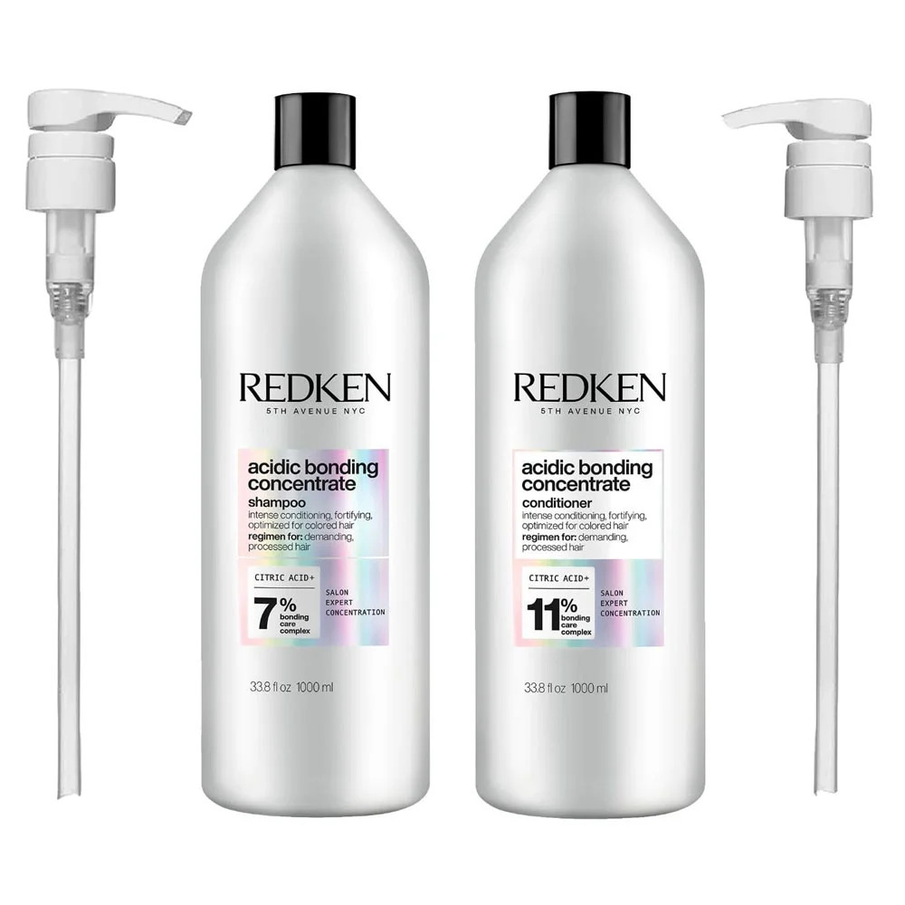 Redken Acidic Bonding Concentrate Shampoo and Conditioner 33.8 oz+ 2 PUMPS