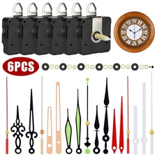 6 PCS DIY Quartz Clock Movement Repair Kit with 6 Styles Hands Replacement Parts