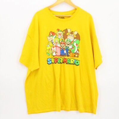 Super Mario T-Shirt Men's Casual Retro Yellow Short Sleeve