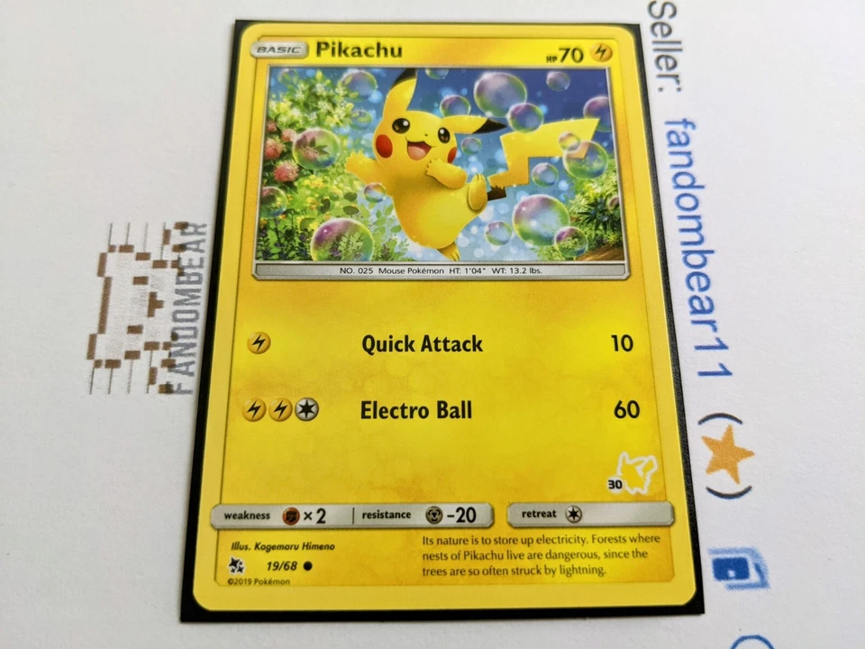 Pikachu STAMPED BATTLE ACADEMY PROMO card #30 19/68 Sun & Moon Hidden Fates 2019 - Image 2 of 4