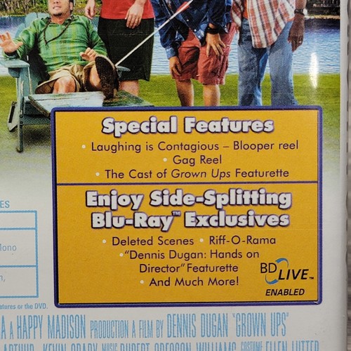 Grown Ups Blu-ray DVD 2-Disc Set 2010 Adam Sandler Kevin James Chris Rock Comedy - Picture 10 of 14