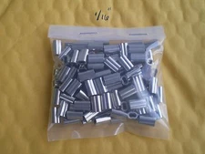 30 PCS. 1/16" WIRE ROPE LEADER DOUBLE CRIMP SLEEVES/400 LBS TEST, THICK WALL