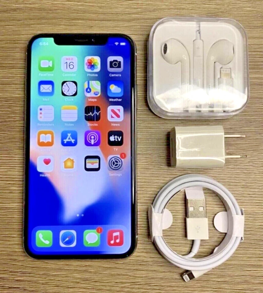 Apple iPhone X - 64GB - Silver (Unlocked) A1865 (CDMA + GSM) - Good - Image 2 of 4