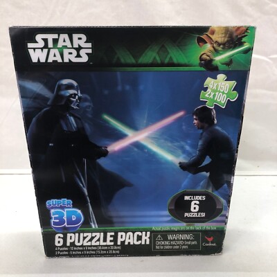 STAR WARS SUPER 3D 6 PUZZLE PACK 4 X 150 PIECE 2 X 100 PIECE COMPLETE