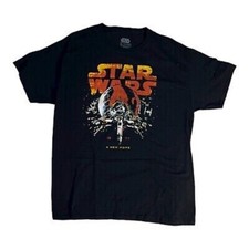 STAR WARS T-SHIRT A New Hope 1977 Retro Vintage Black Short Sleeve NEW