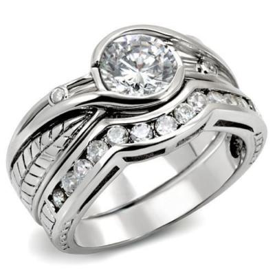 Verlobungsring Set Silber Sterling 925 cz Ehering Braut Lünette Neu 1215