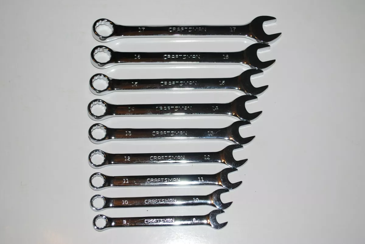CRAFTSMAN 9 PC 12 PT FULL POLISH COMBINATION WRENCH SET METRIC