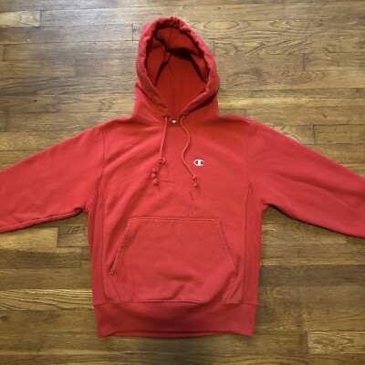 VTG Champion Reverse Weave Red Hoodie Pullover Sz Small
